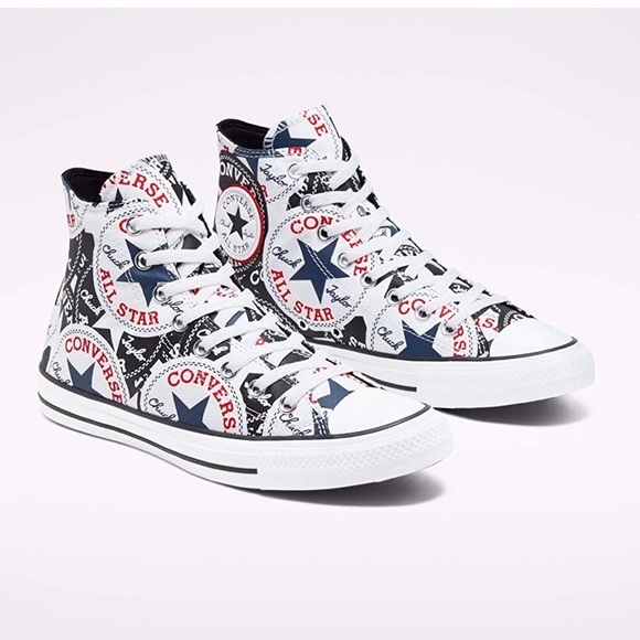 Converse Shoes | Converse Chuck Taylor Mens 10.5 Sneakers All Star Logo Play Hi Top Star Black | Color: Black/White | Size: 10.5 | Caro7788's Closet